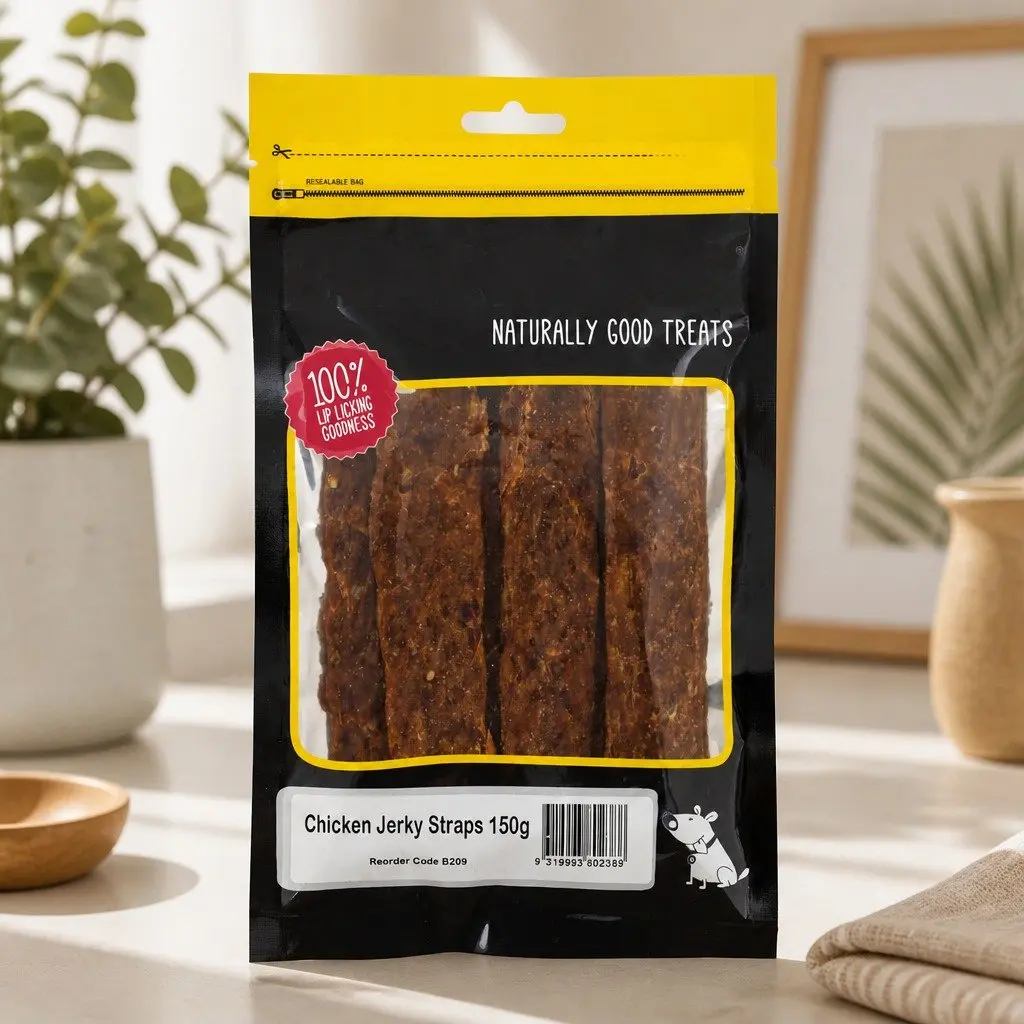 Chicken Jerky Straps Dog Treats Soft Chewy High Protein 150g Natural Pet Snack