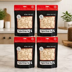 1kg x4 Pack Dog Yoghurt Drops: Low Salt Treats