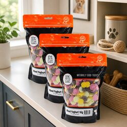 Delicious Dog Yoghurt Drops Training Treats 1kg x 3 Pack