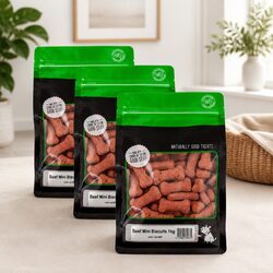 Mini Beef Dog Treats - 3 Pack of Oven Baked Goodness