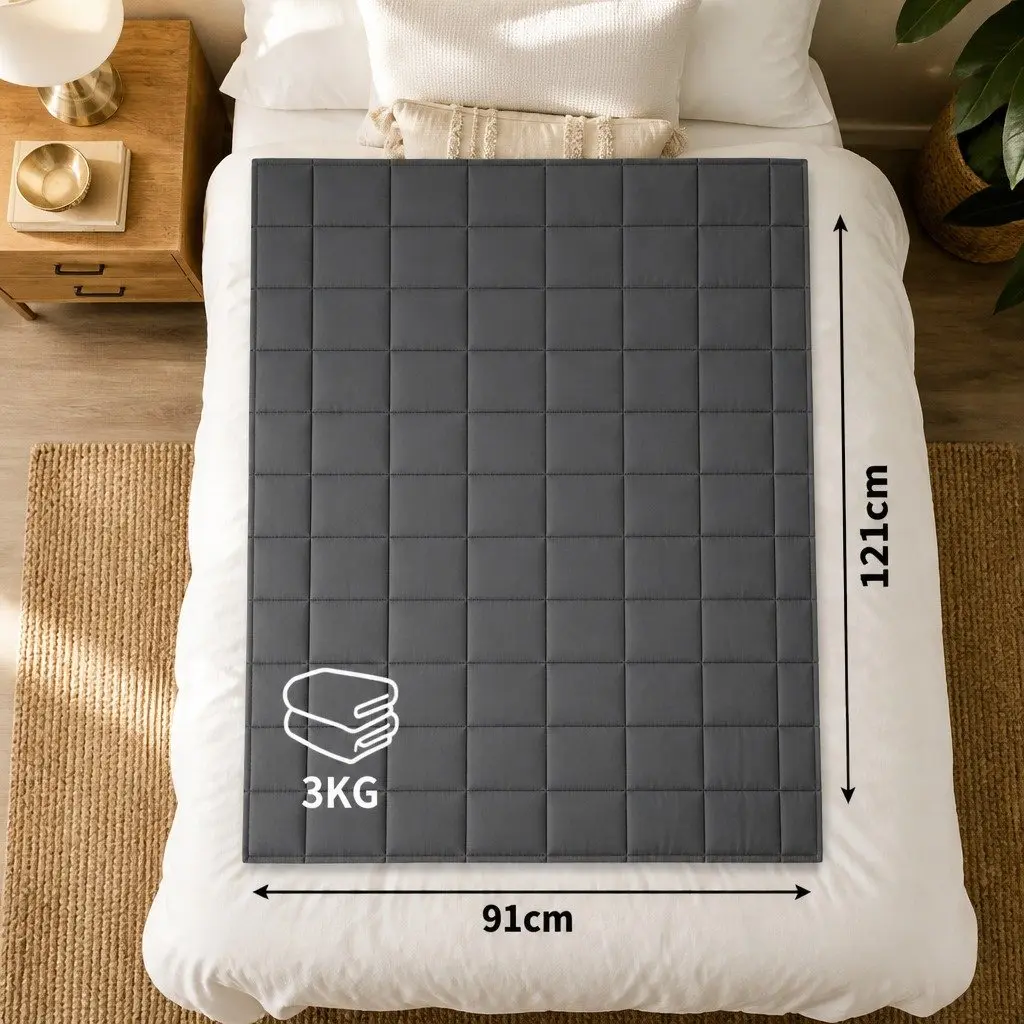 Weighted Knitted Blanket Anxiety Stress Relief Chunky Grey Kids Adults