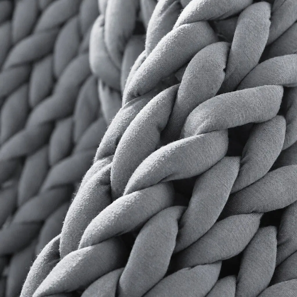 Weighted Knitted Blanket Anxiety Stress Relief Chunky Grey Kids Adults