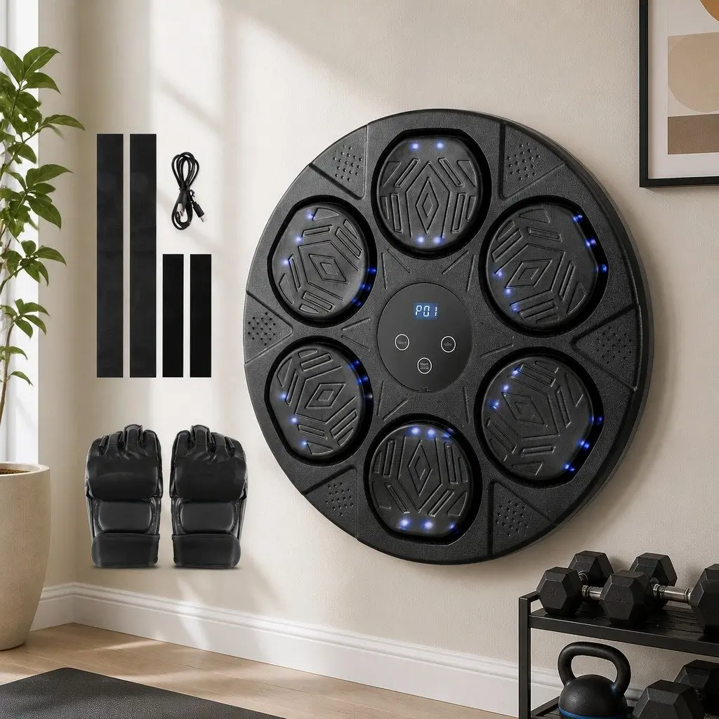 Wall-Mounted Electronic Boxing Machine Training LED Display Black 40cm