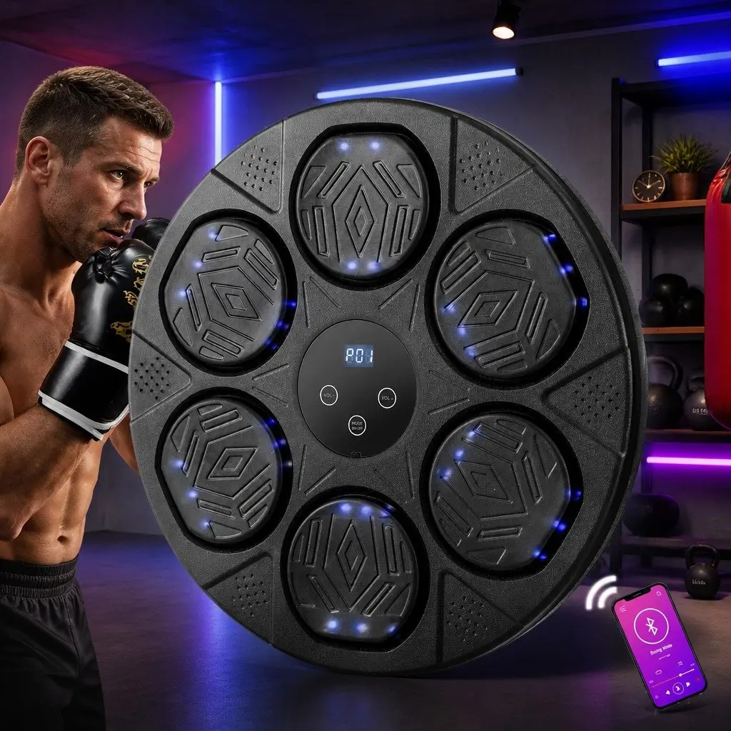 Wall-Mounted Electronic Boxing Machine Training LED Display Black 40cm