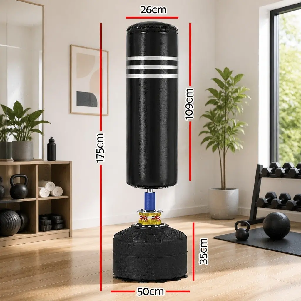Boxing Punching Bag Stand Freestanding Equipment 175CM Black
