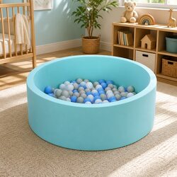 Safe and Fun Kids Foam Ball Pit 90cm Blue
