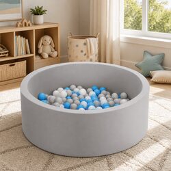 Comfortable Kids Foam Ball Pit 90cm in Grey