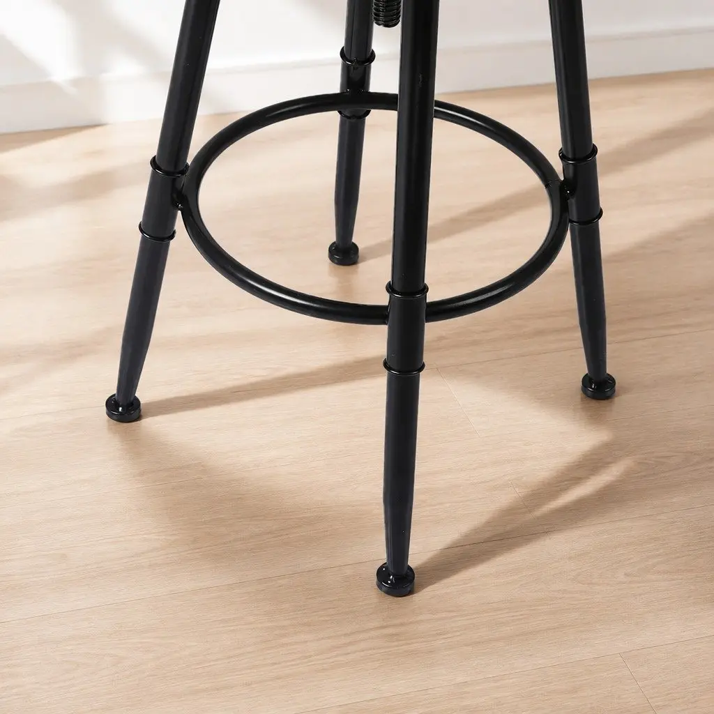 Industrial Bar Stool Counter Height Kitchen Dining Adjustable Swivel Footrest