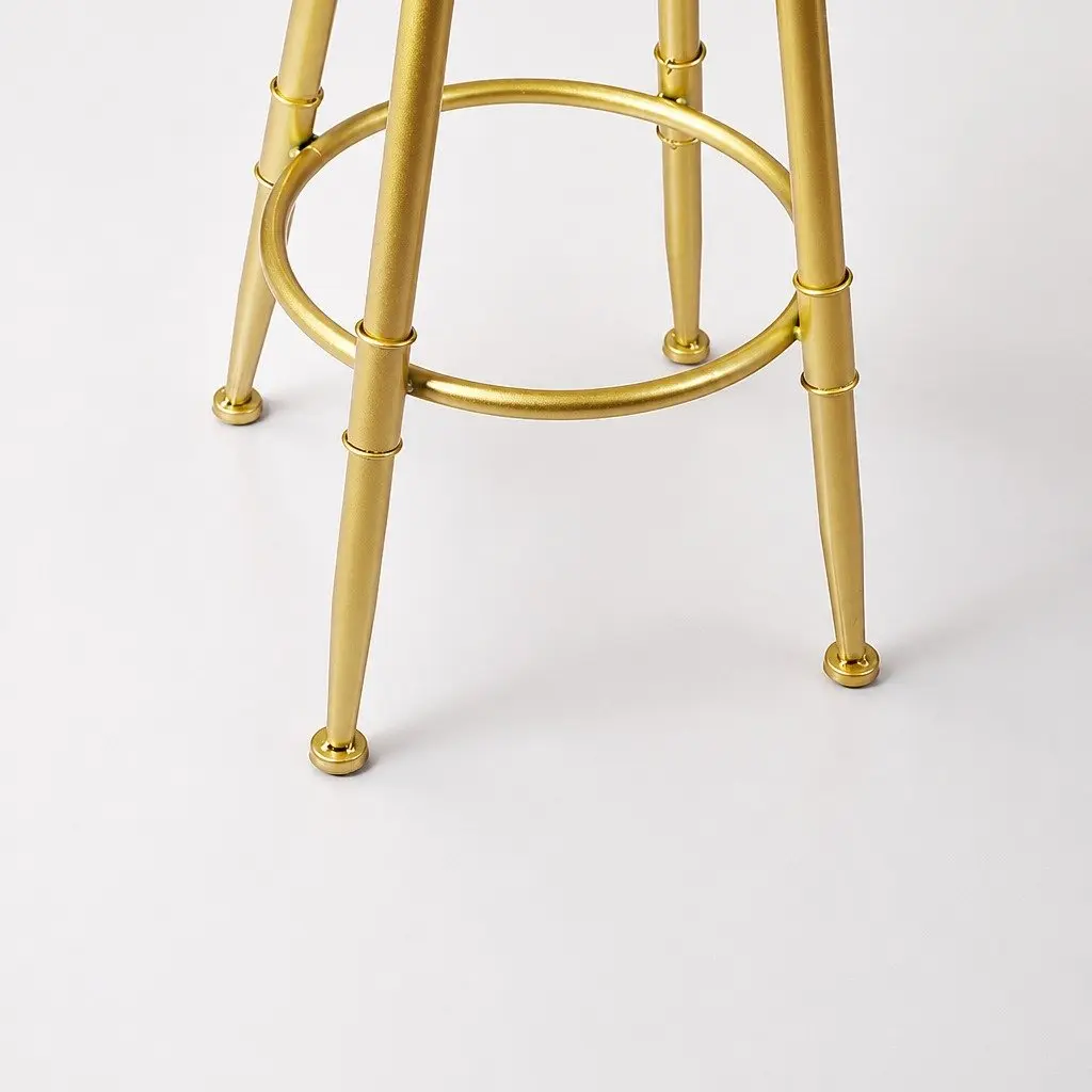 Bar Stools Kitchen Counter Height Chair Adjustable Swivel Velvet Seat Footrest