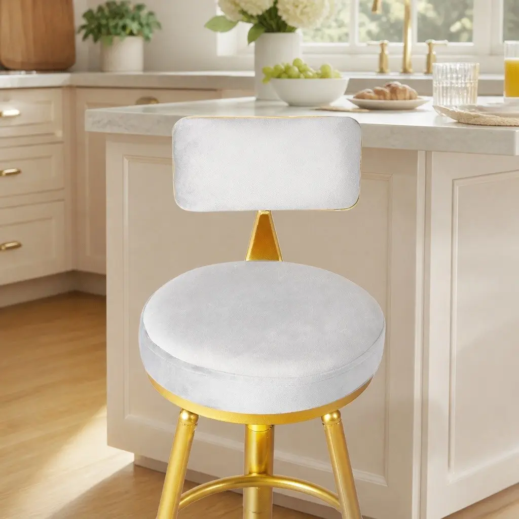 Bar Stools Kitchen Counter Height Dining Chair Swivel Adjustable Footrest