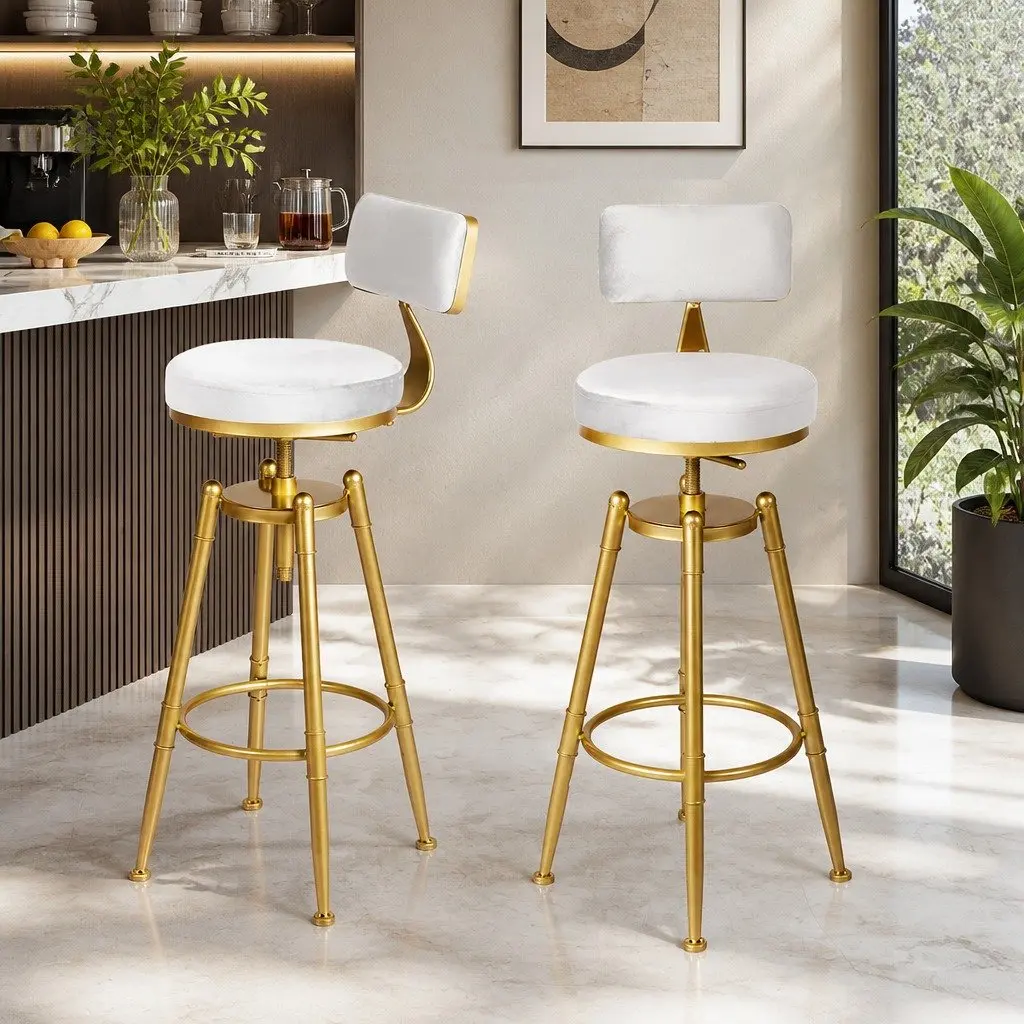 Bar Stools Kitchen Counter Height Dining Chair Swivel Adjustable Footrest
