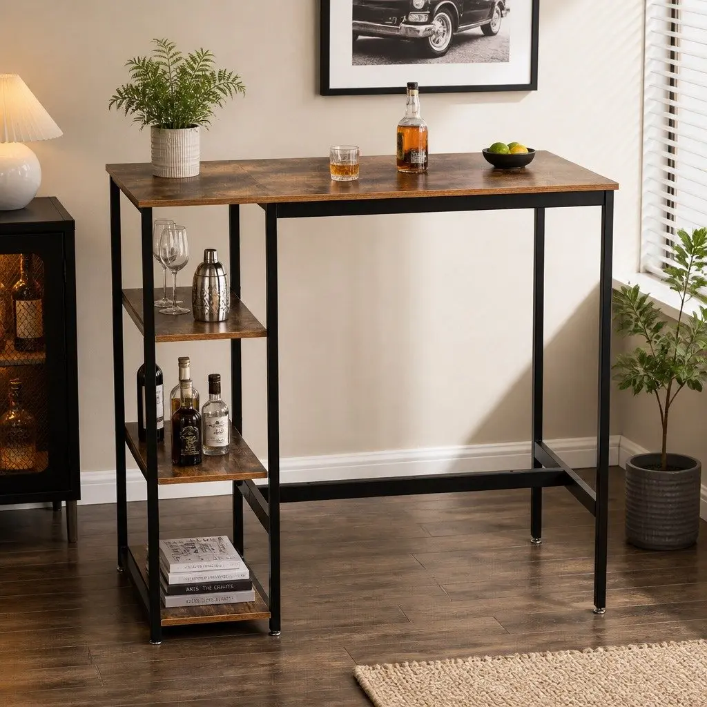 High Bar Table with Rustic Charm