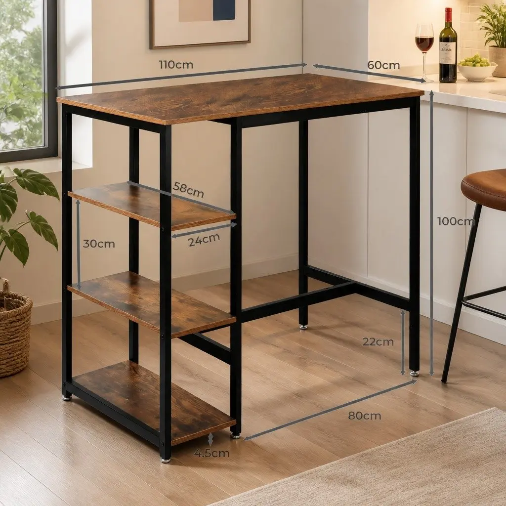 High Bar Table with Rustic Charm