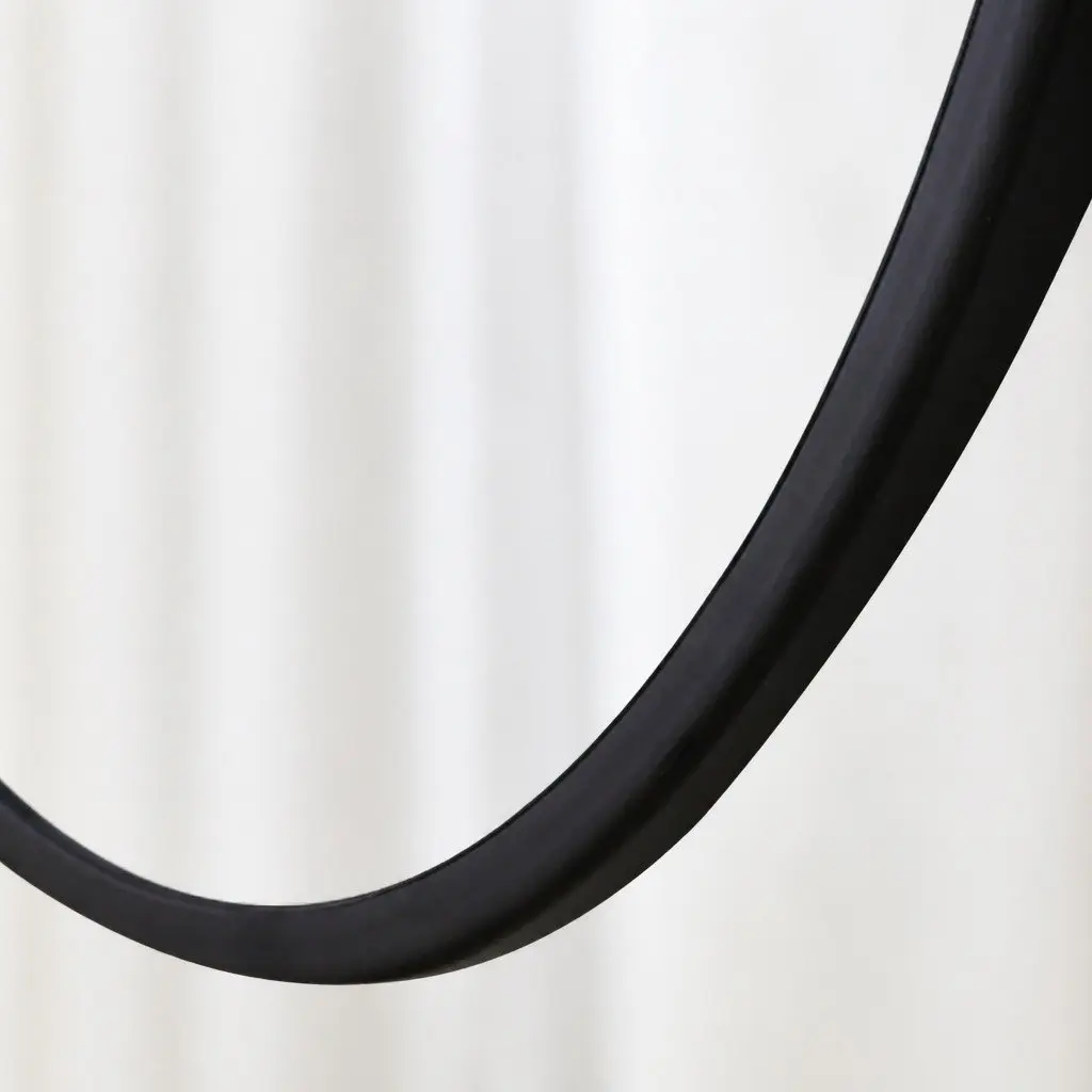 Round Wall Mirror Self-Grooming 50cm 60cm 70cm 80cm Black