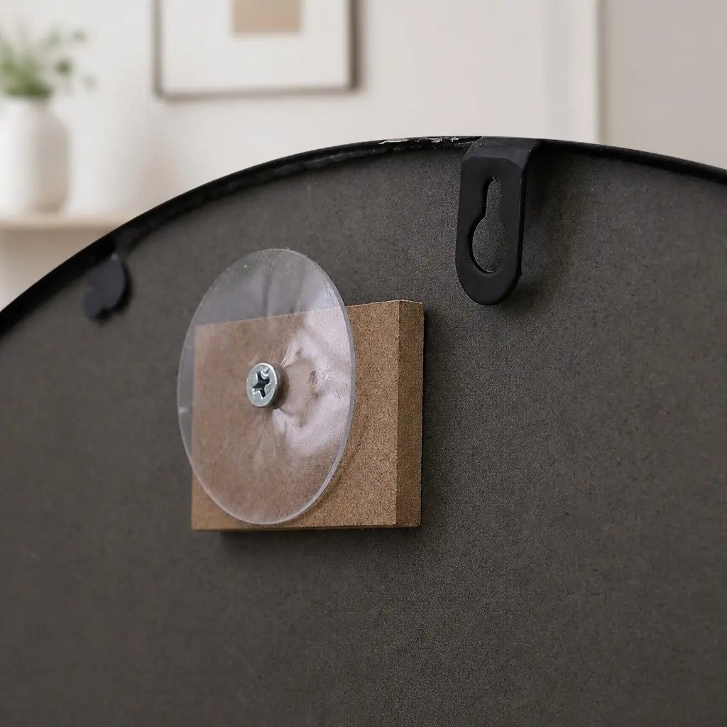 Round Wall Mirror X-Large Bathroom Makeup Home Living Room Decor Black