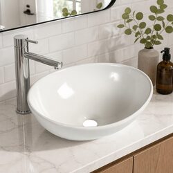 Ceramic Basin Bathroom Wash Counter Countertop Vessel Bowl Round Square