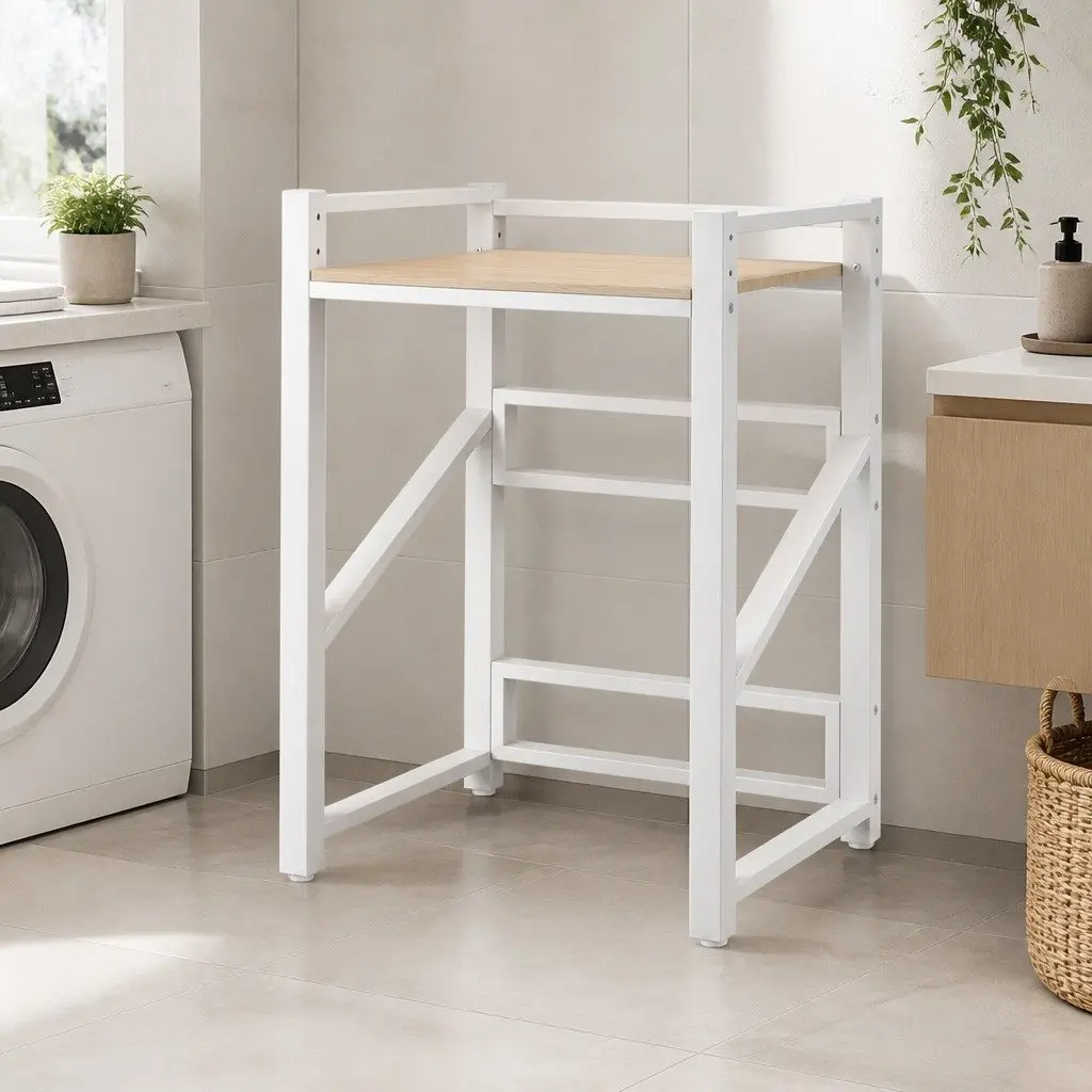 Over Washing Machine Rack Laundry Storage Shelf 75cm Black