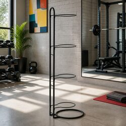 4-Tier Black Ball Storage Rack - Practical and Reliable
