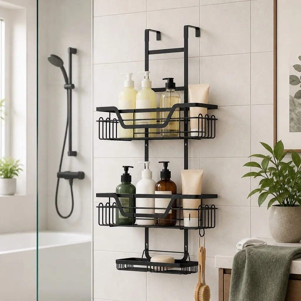 3-Tier Black Bathroom Caddy for Stress-Free Organization