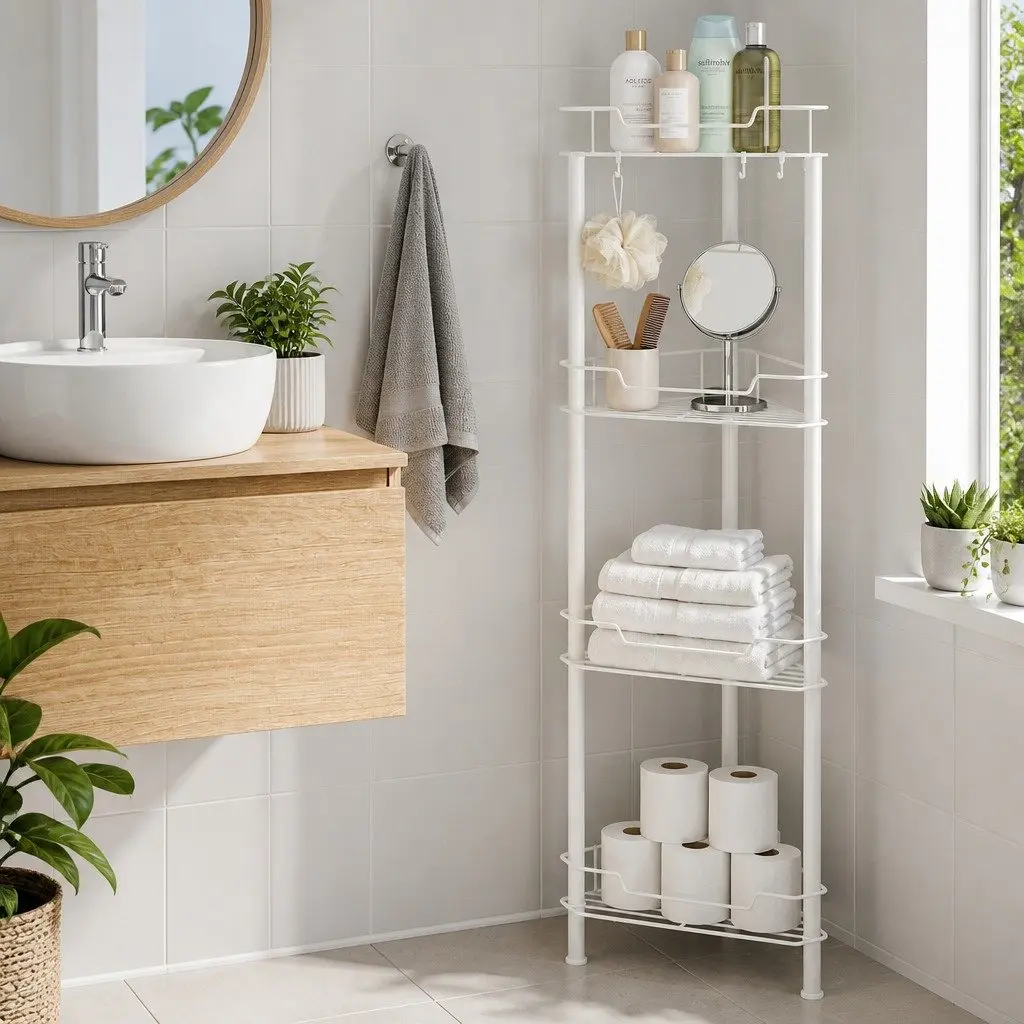 4-Tier Shower Caddy for Family Use