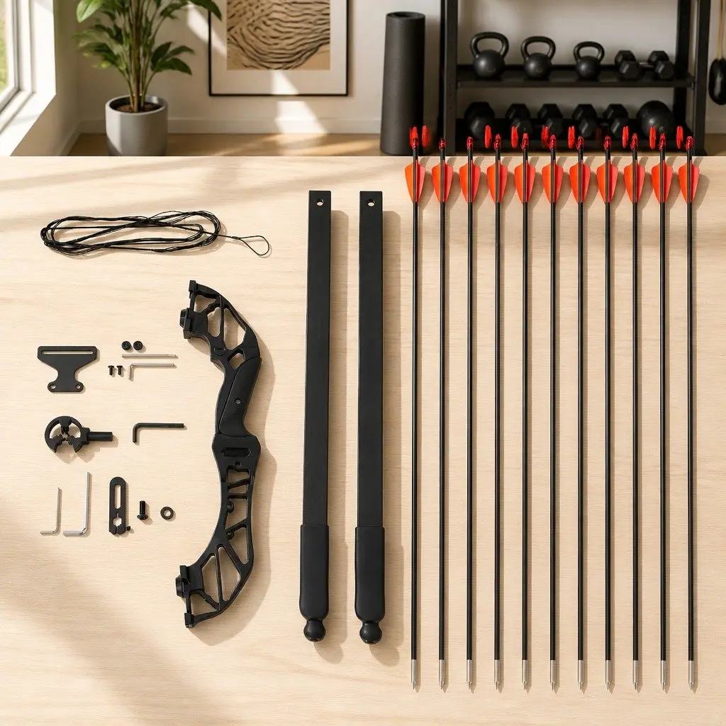 Recurve Bow Arrow Set 55lbs Takedown Archery Hunting Beginner 135cm Red Black