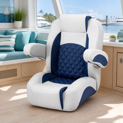 Comfortable and Reliable Navy Blue Reclining Boat Seat