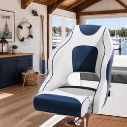 Reliable Blue and White Boat Seat for Comfort and Durability