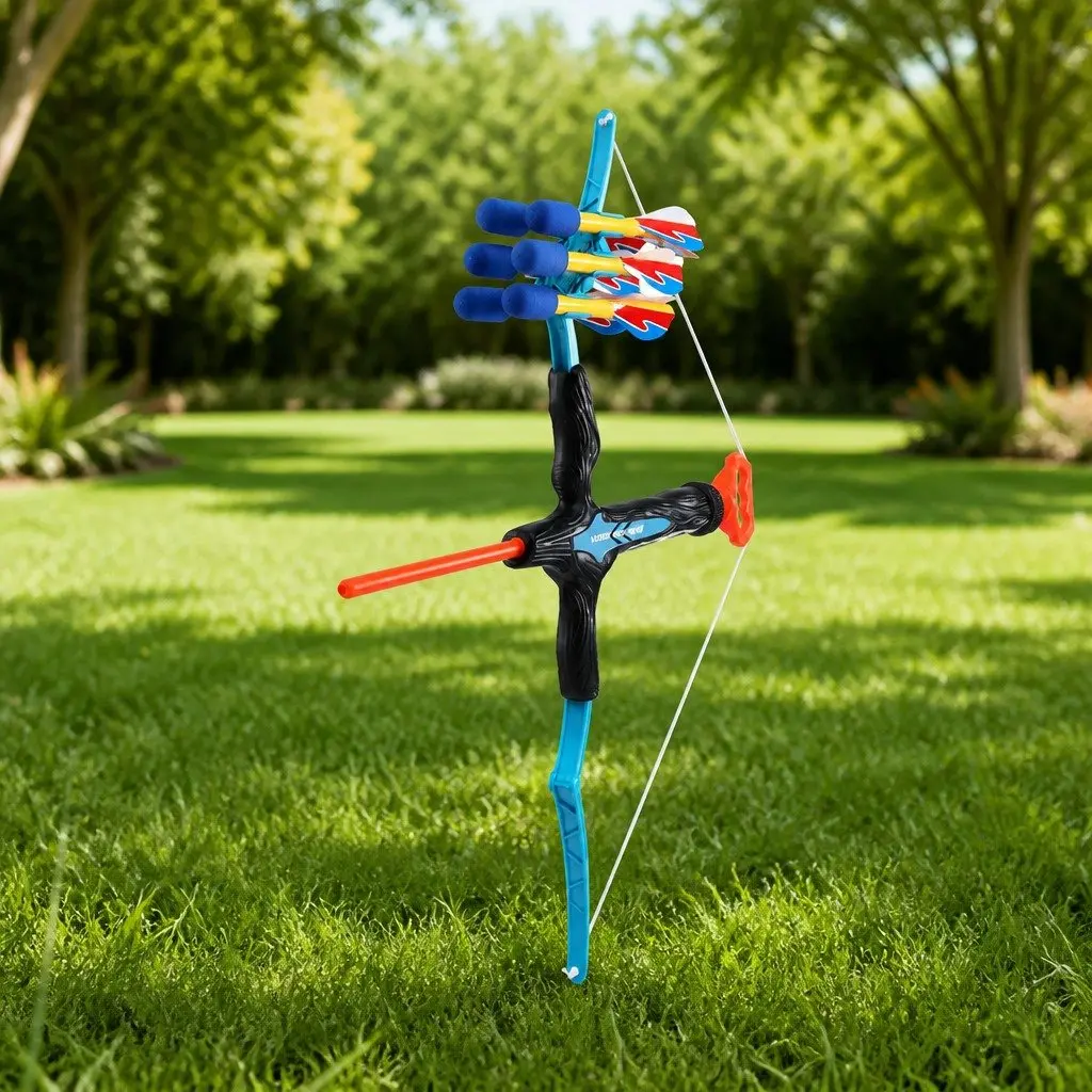 Kids Bow and Arrow Set Outdoor Archery Toy 81cm Blue