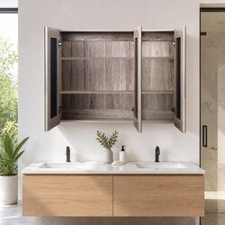 Bathroom Mirror Cabinet 900x720mm Storage Cupboard with Soft-Closing Doors