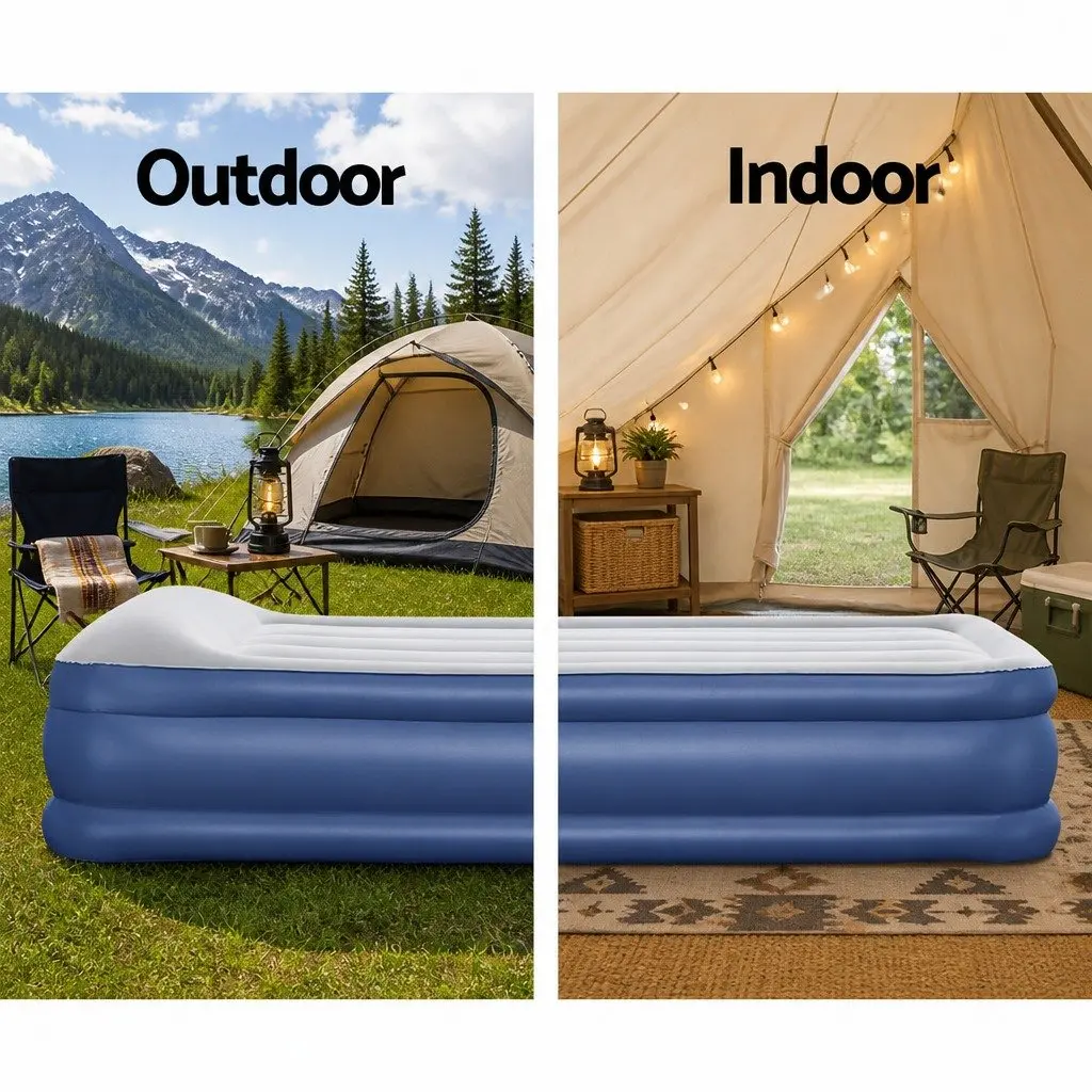 Single Air Mattress Inflatable Bed 46cm Height Navy