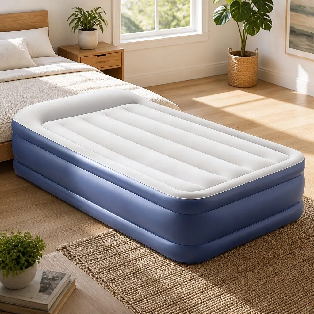 Single Air Mattress Inflatable Bed 46cm Height Navy