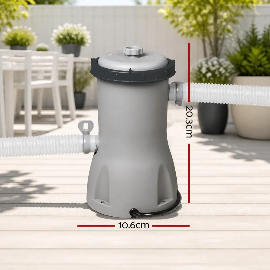 Pool Filter Pump 800GPH Above-Ground Cleaner Grey