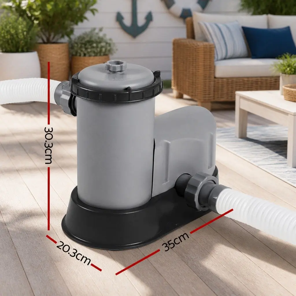 Above Ground Swimming Pool Pump 1500GPH Water Filtration Cartridge System