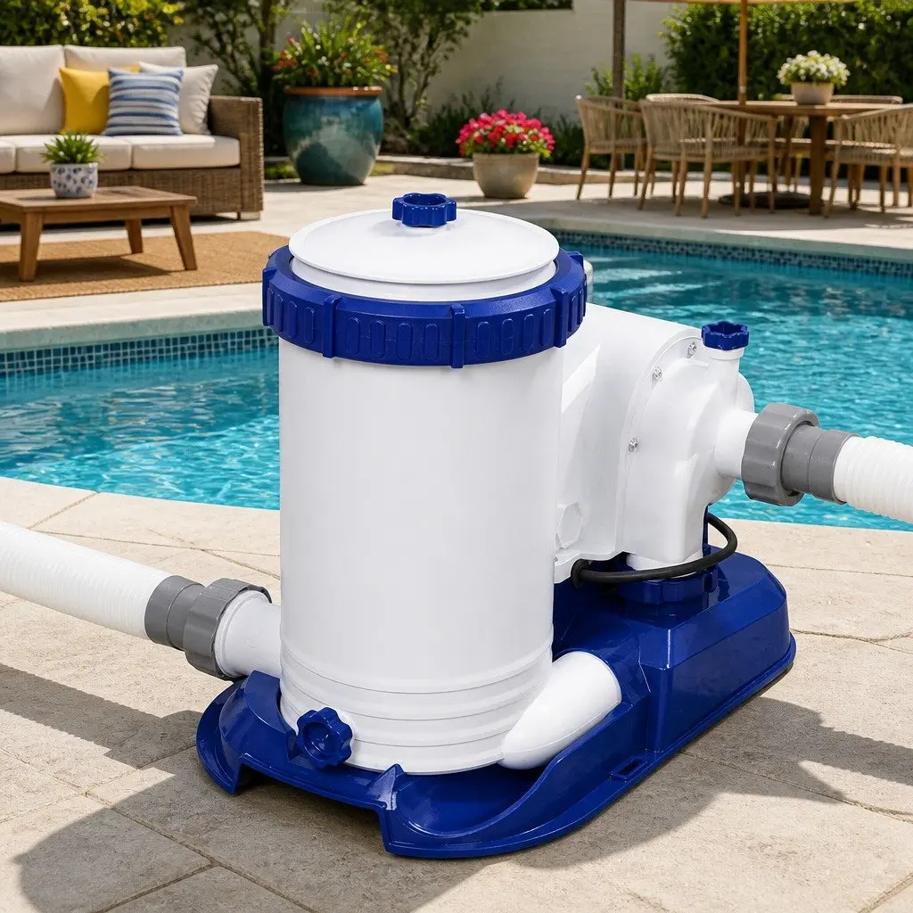 Pool Filter Pump 2500GPH Water Cleaner System for Above Ground Swimming Pools 42 x 30 x 37 cm