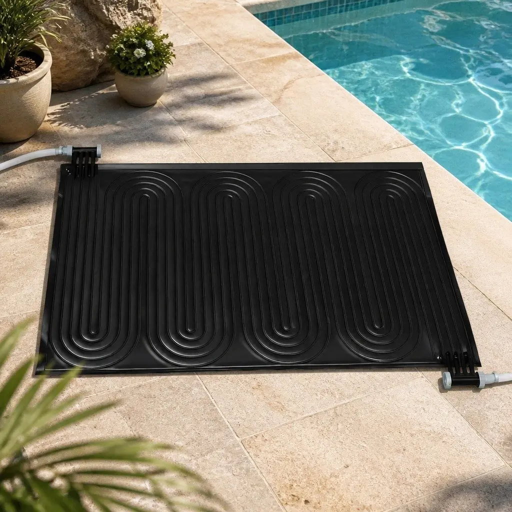 Solar Pool Heater Pad Water Warmer 110x171cm Black