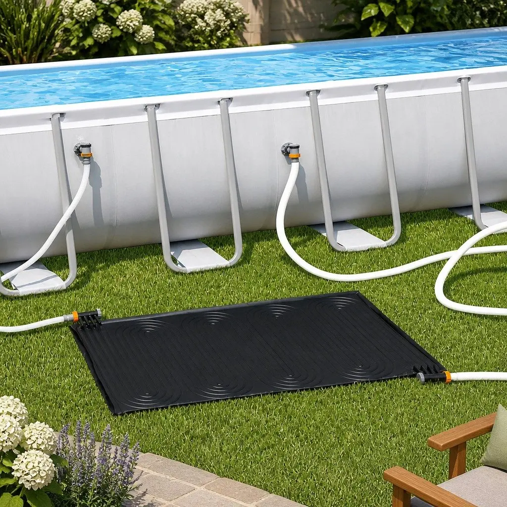 Solar Pool Heater Pad Water Warmer 110x171cm Black