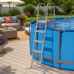 Reassuring 195cm Above Ground Pool Ladder for Safety