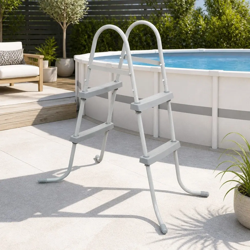 Pool Ladder 84cm 2 Step Above Ground Swimming Pools Removable Steps Stairs
