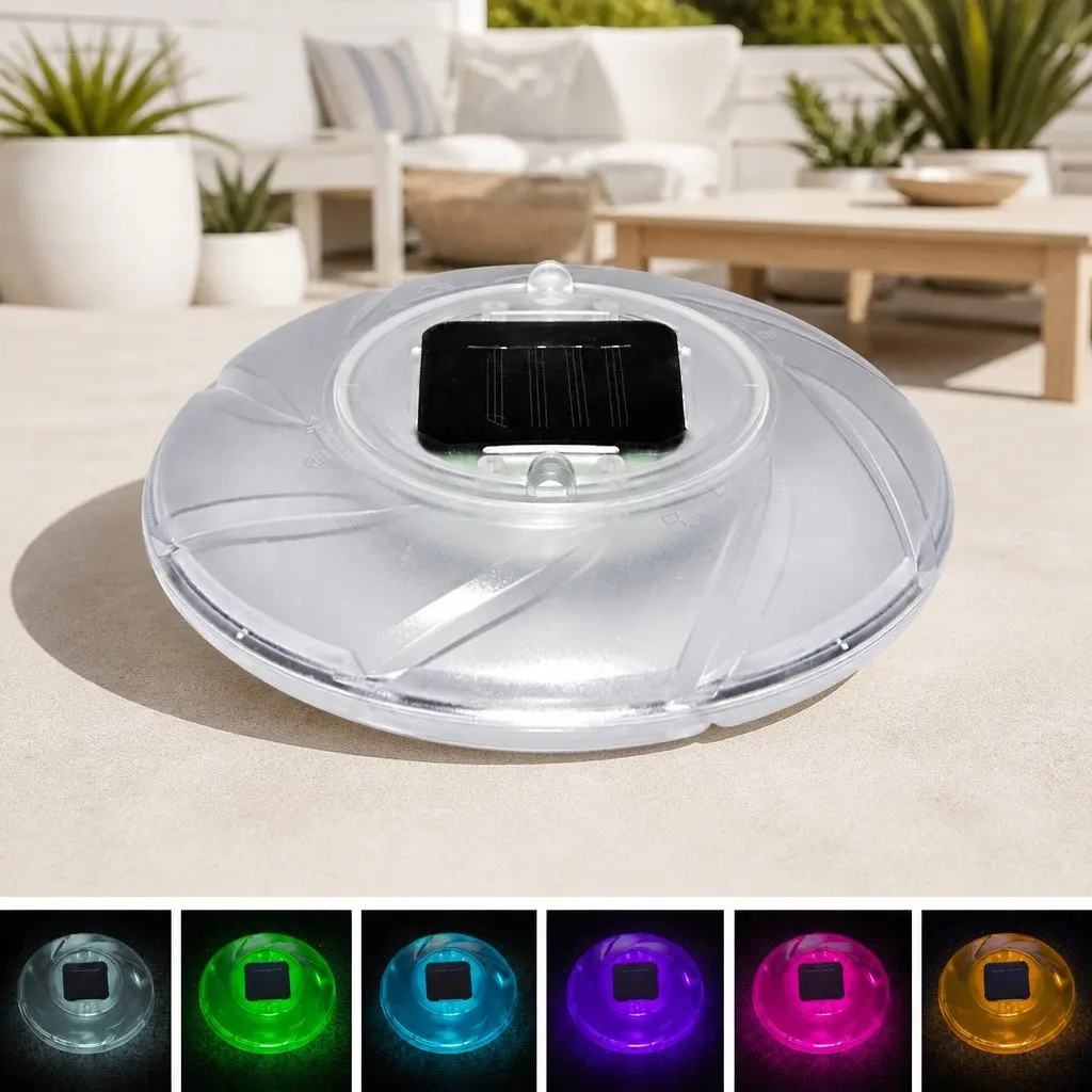 Solar Float Lamp LED Pool Light Multicolour 18cm White
