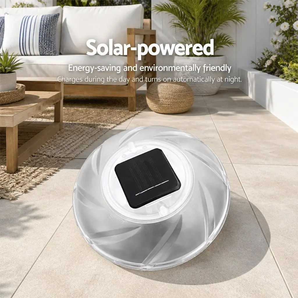 Solar Float Lamp LED Pool Light Multicolour 18cm White