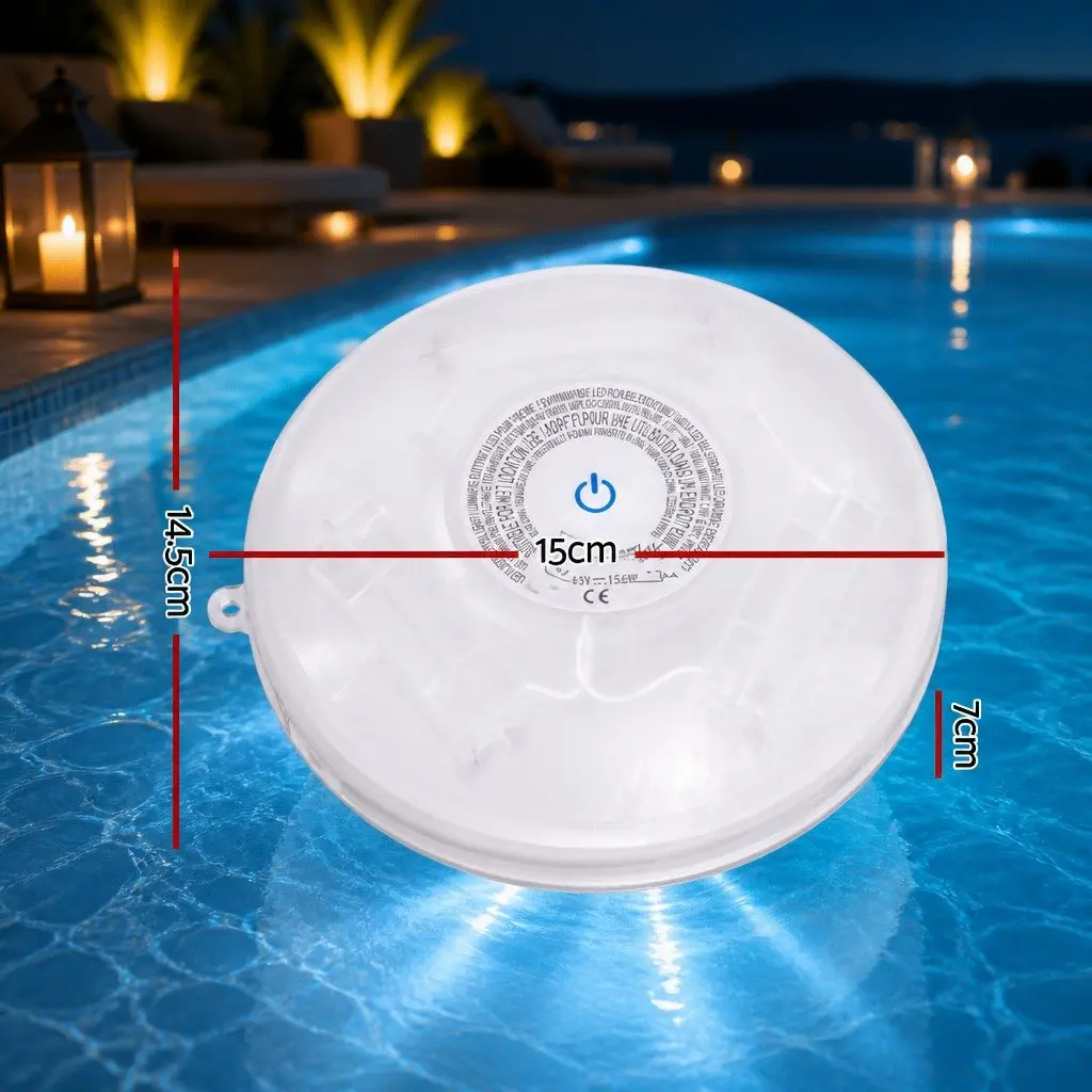 LED Pool Float Light Waterproof Multicolour 15cm x 14.5cm x 7cm 4 Color 7 Modes
