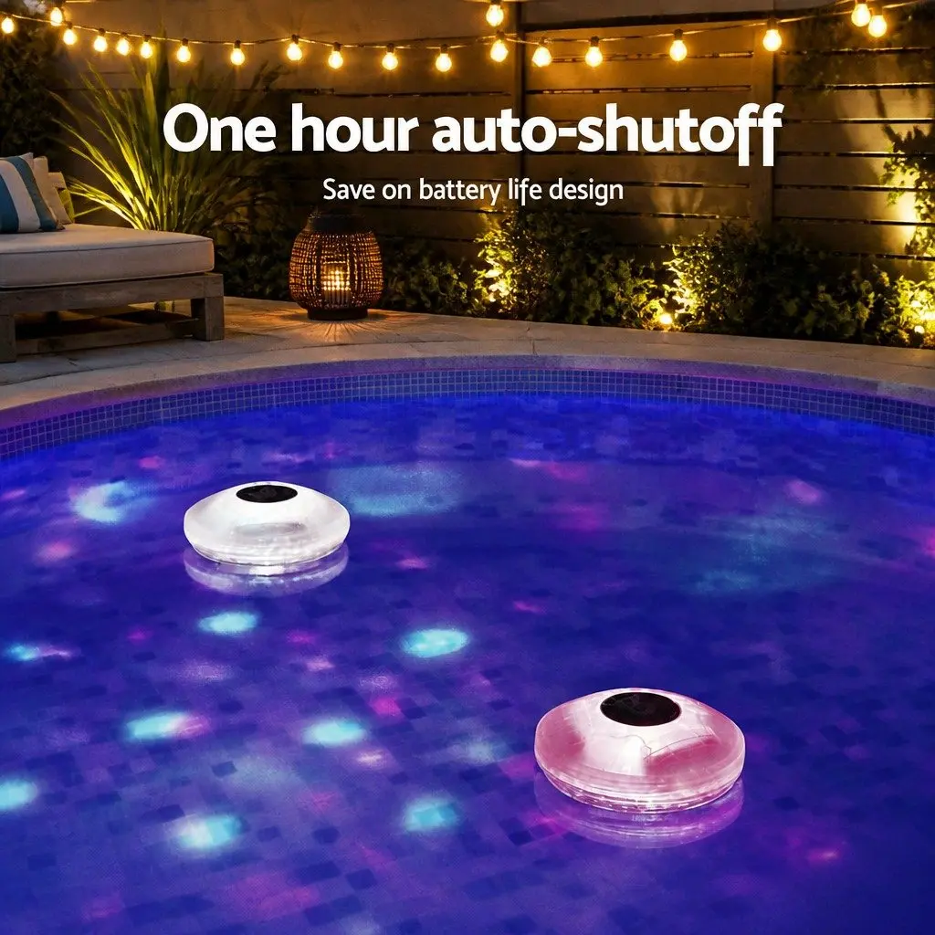 LED Pool Float Light Waterproof Multicolour 15cm x 14.5cm x 7cm 4 Color 7 Modes