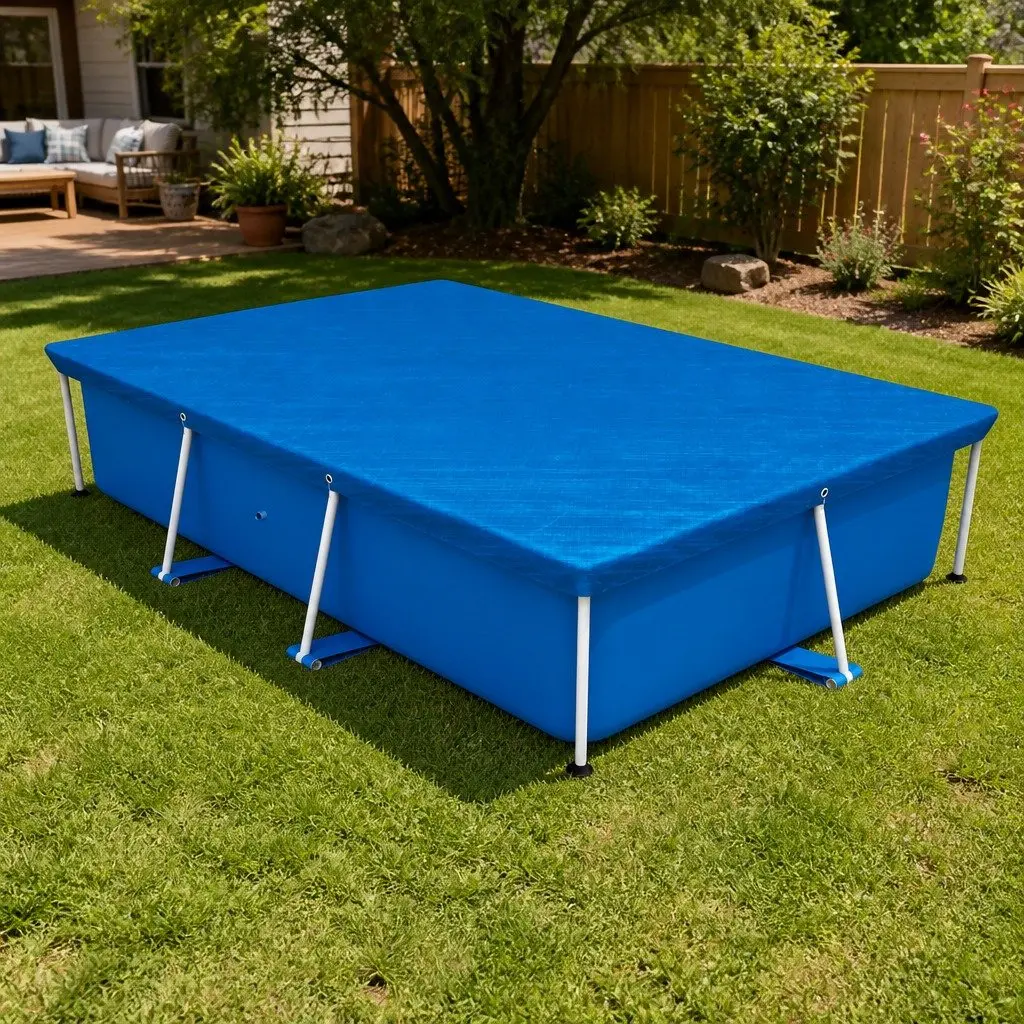 Rectangle Pool Cover 264x174cm Blue PE for Above Ground Swimming Pools