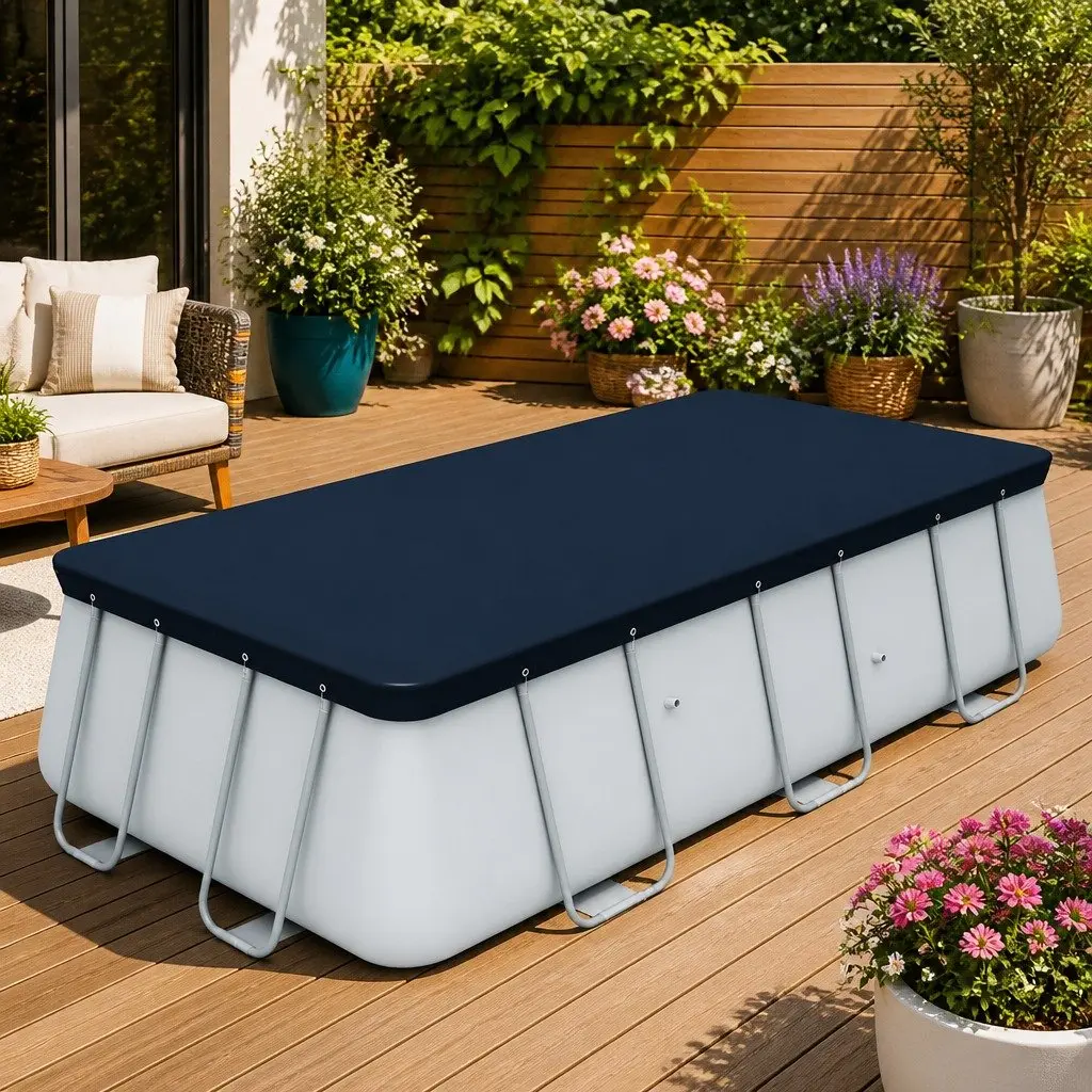Swimming Pool Cover Multicolour PVC Blanket 412x201cm Above Ground Debris Protection
