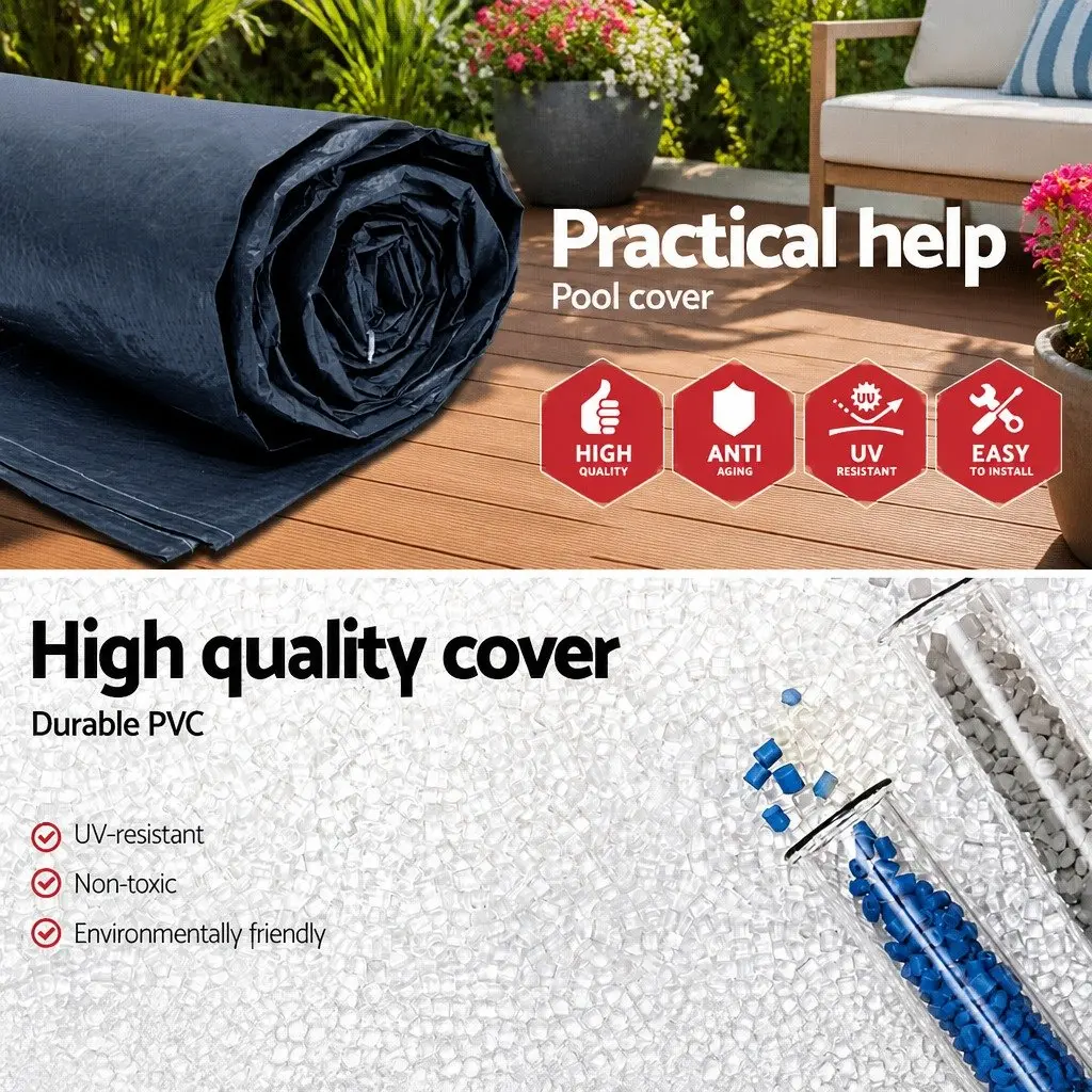 Swimming Pool Cover Multicolour PVC Blanket 412x201cm Above Ground Debris Protection