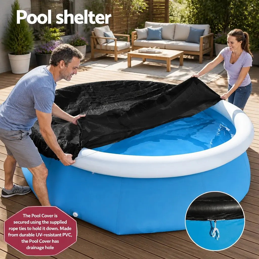 Pool Cover Round PVC Blanket 2.44m Above Ground Swimming Pools