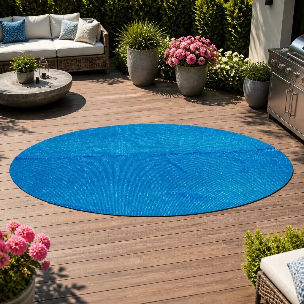 Pool Cover Solar 4.17m Round Above Ground Swimming Bubble Blanket Multicolour