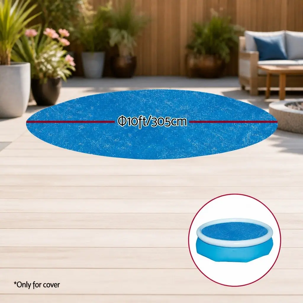Pool Cover UV-Resistant Solar Heat Retention Blue 3.05m Round