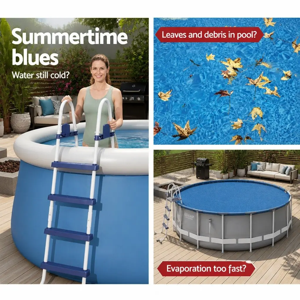 Pool Cover UV-Resistant Solar Heat Retention Blue 3.05m Round