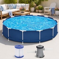 Reliable 366cm Round Swimming Pool with Steel Frame